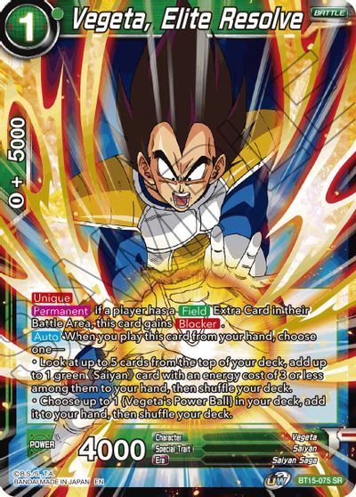 Vegeta, Elite Resolve (BT15-075) [Saiyan Showdown]