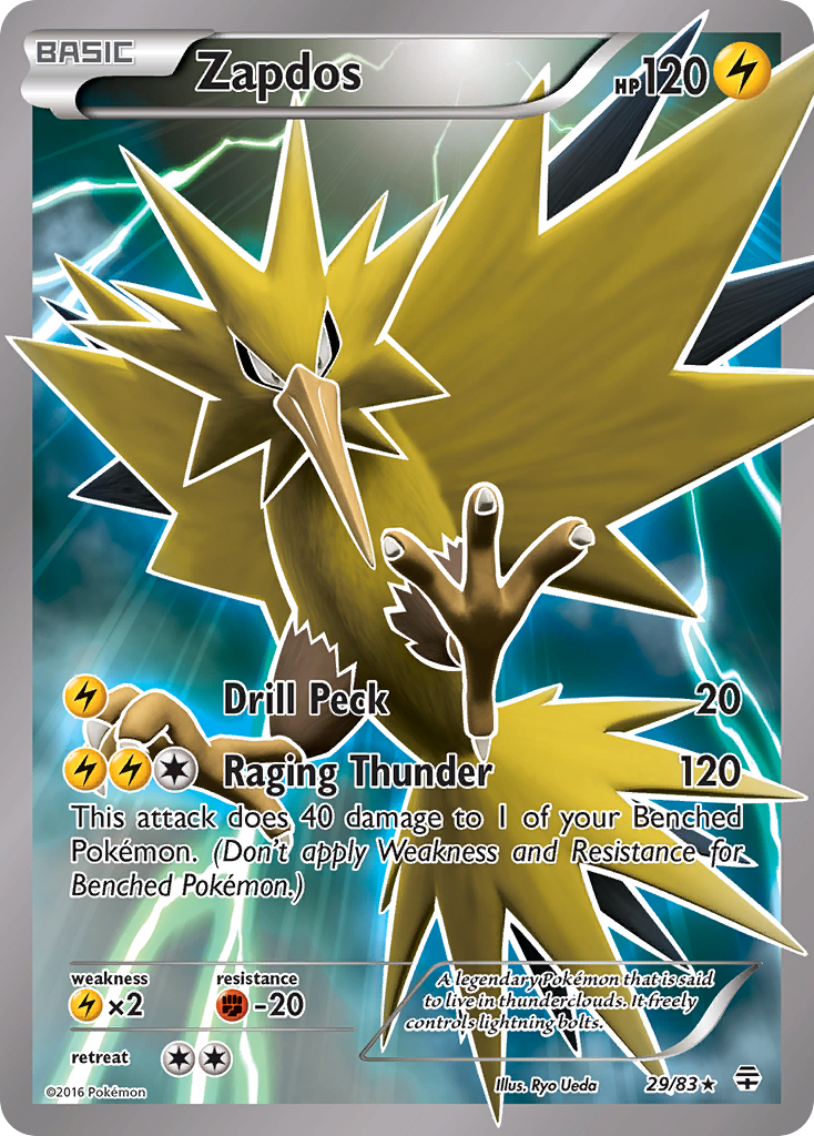 Zapdos GX Full Art Gold Metal Pokemon Card