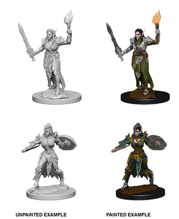 Pathfinder Deep Cuts Unpainted Miniature: Elf Female Fighter