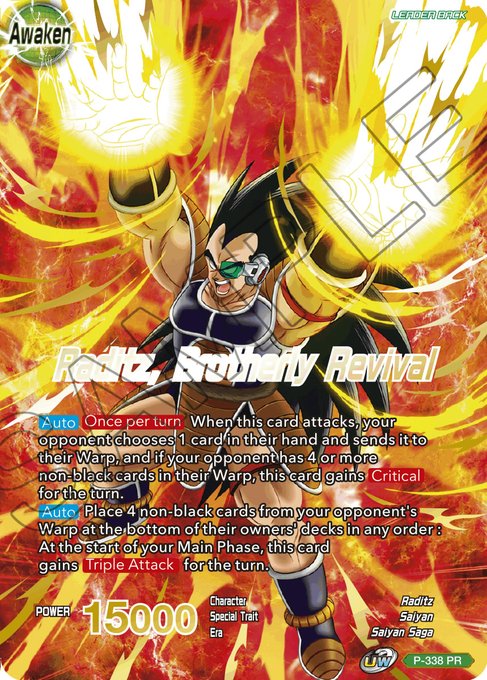 Raditz // Raditz, Brotherly Revival (Gold Stamped) (P-338) [Saiyan Showdown Prerelease Promos]