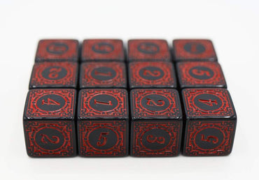 Magic Burst D6 Set - 12 piece D6 - Red